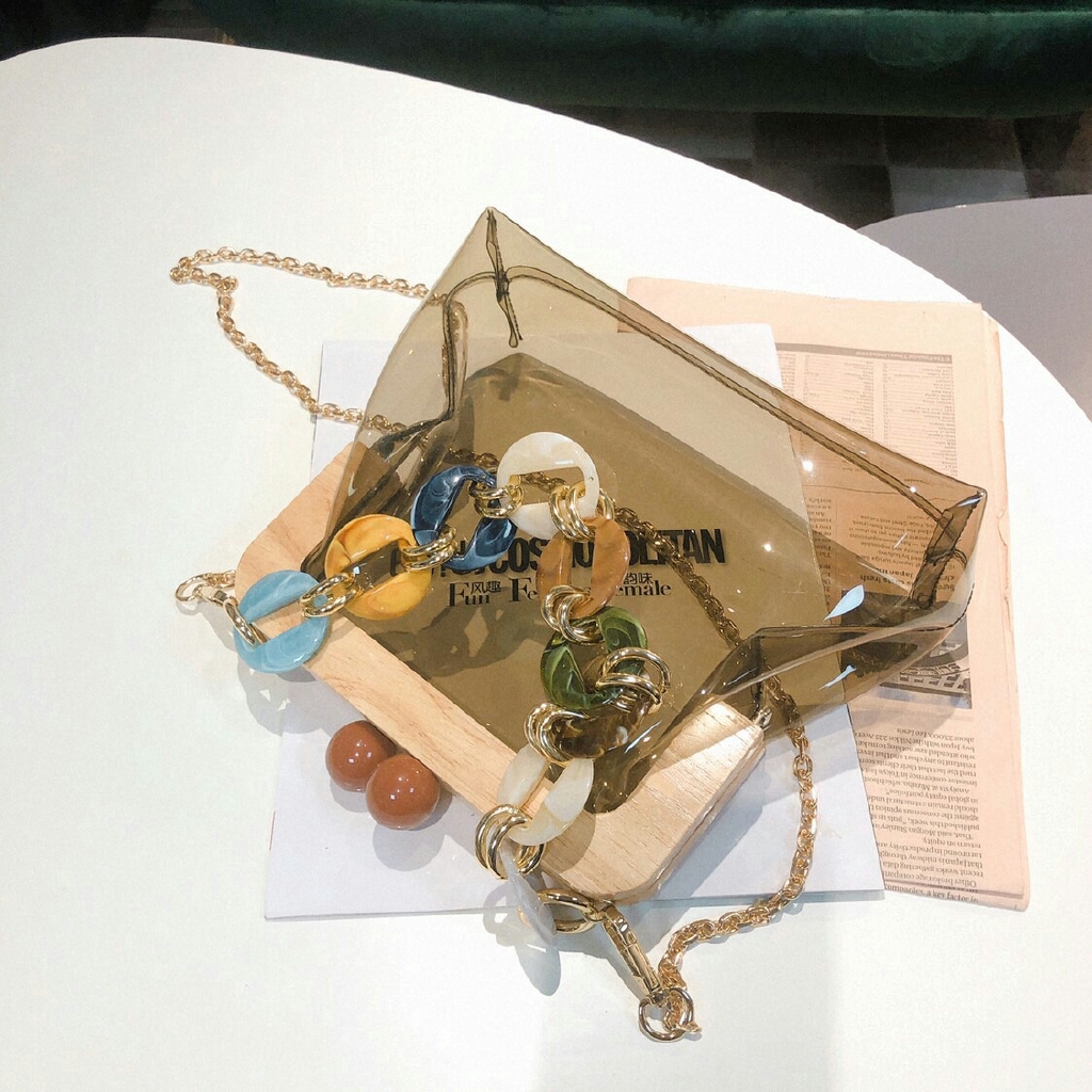 IELGY Túi xách nữ trong suốt phong cách Hàn Quốc thời trang