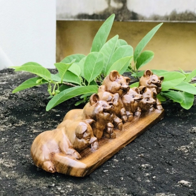 Tượng decor 7 chú heo con siêu xinh