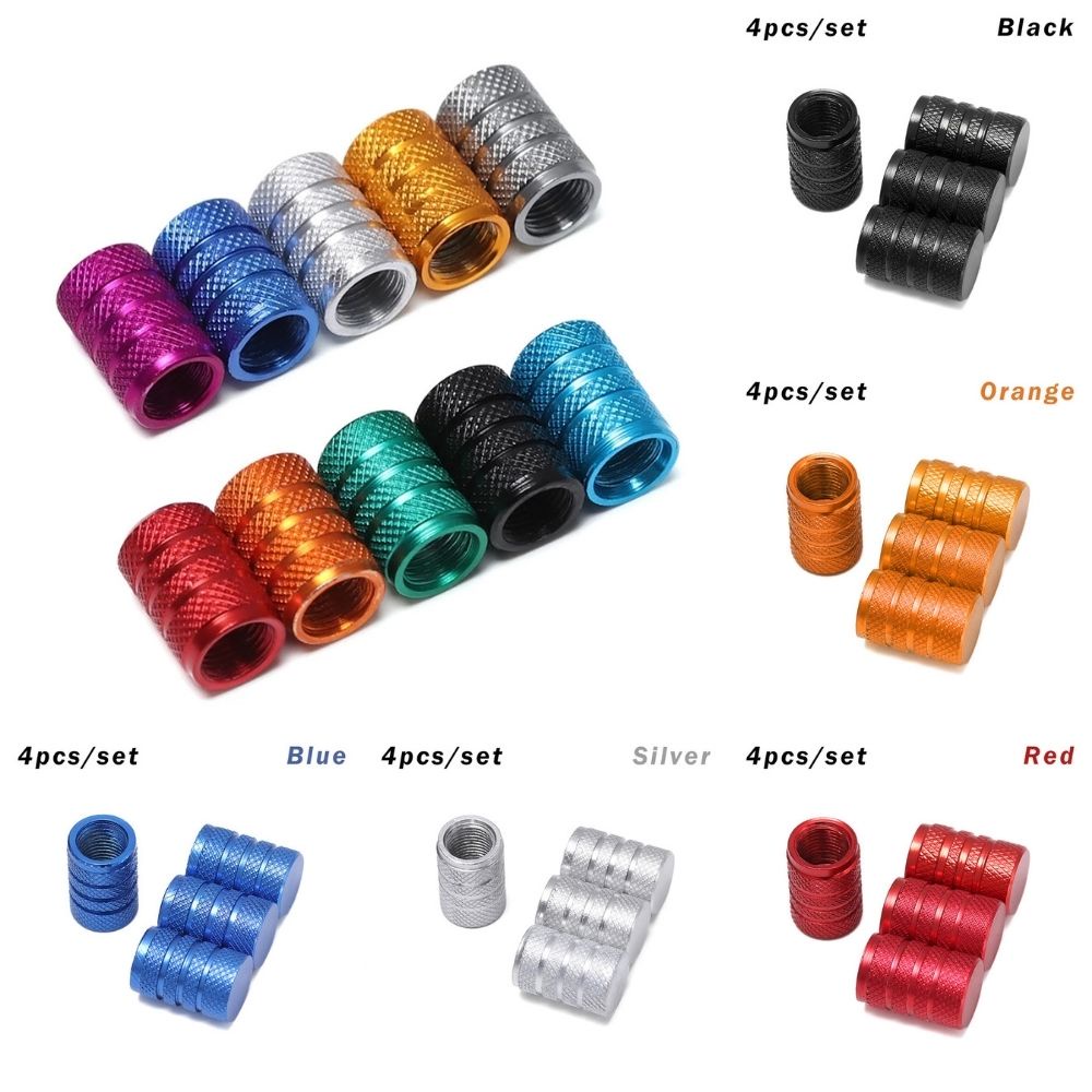 Bộ 1 hoặc 4 nắp đậy van bánh xe chống bụi bằng hợp kim nhôm