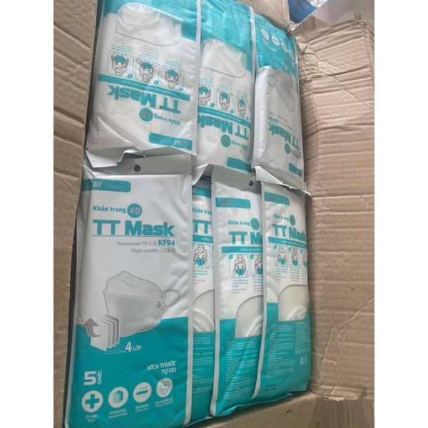 Thùng Khẩu Trang 4D MASK KF94 Công Nghệ Dập Hàn Quốc ( 300 Chiếc ) - Hàng Chính Hãng Công Ty TNHH Trịnh Trung ( T&amp;T)