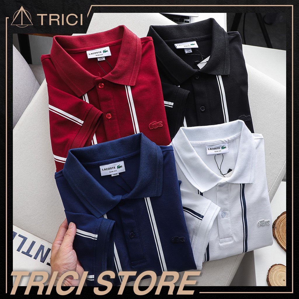 Áo polo nam Lacoste cotton 100% 4 chiều hàng vnxk xuất dư Verson 2021