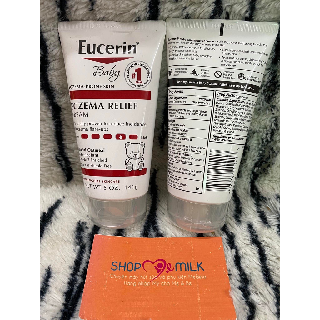 Kem dưỡng ẩm, sữa tắm giảm chàm, viêm da cho bé Eucerin Baby Eczema Relief Body Creme