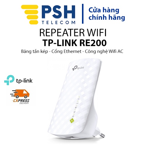Bộ kích sóng wifi TP-Link RE200 AC750, thiết bị mở rộng sóng 750Mbps PSH Telecom