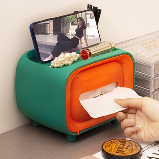 Hộp đựng khăn giấy/đồ trang điểm đa năng có ngăn kéo để bàn phòng ngủ tiện lợi