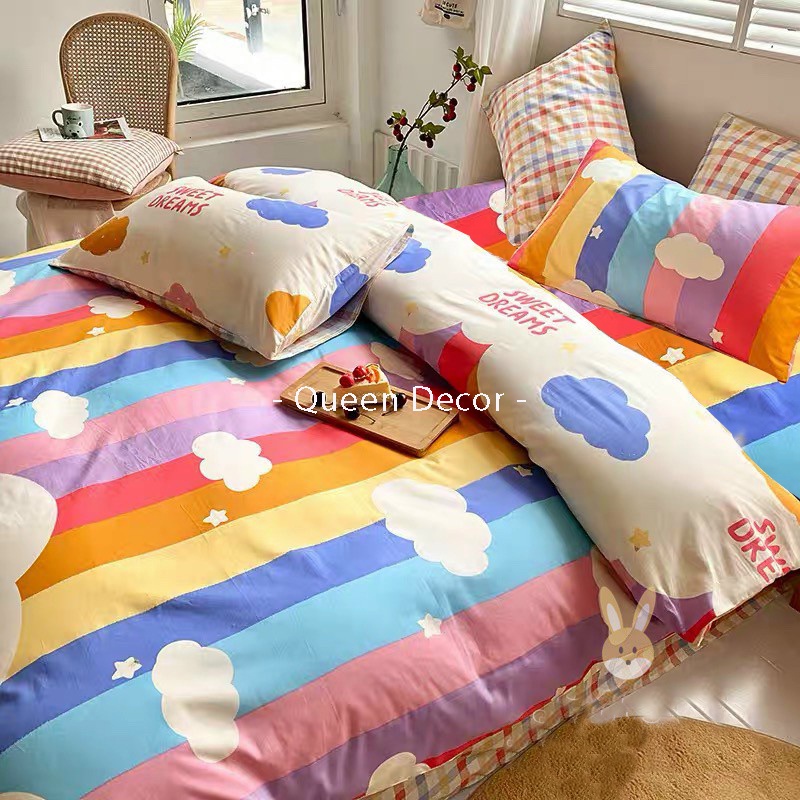 Bộ Chăn Ga Gối, Ga Giường Cotton Poly Set 4 Món, 5 Món M2, M6, M8, 2M2 Thu Đông, Bo Chun Miễn Phí - Queen Decor | BigBuy360 - bigbuy360.vn