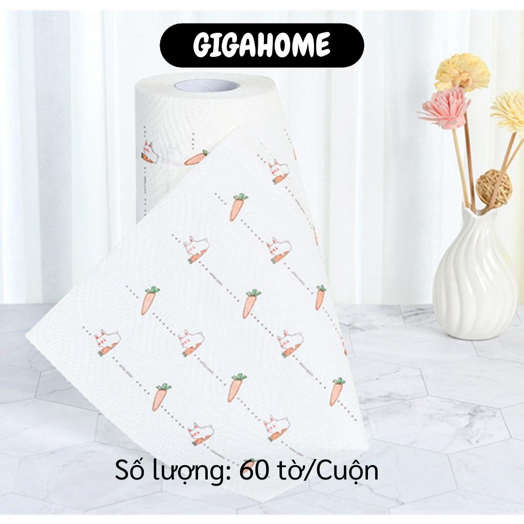 Khăn giấy lau nhà bếp  GIÁ VỐN Cuộn khăn giấy thấm dầu ăn, lau tay hình củ quả đa năng 8672