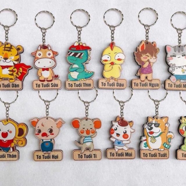 Combo móc khoá 12 con giáp
