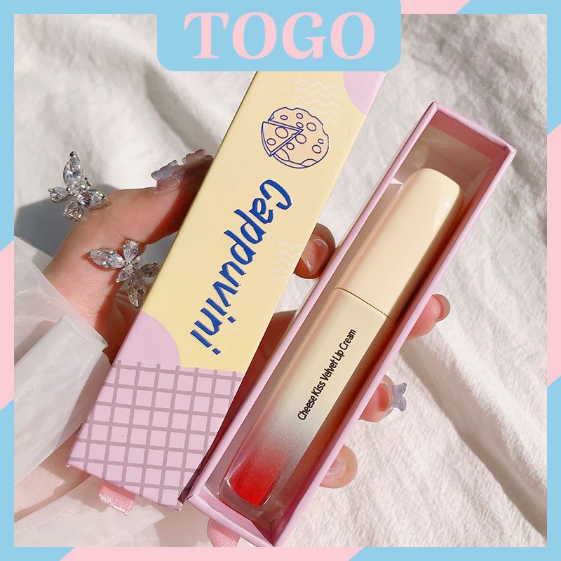 ☀☀☀ (Hàng Mới Về) Son Kem Lì Mịn Mượt Như Nhung Thiết Kế Hình Que Kem Dễ Thương Kèm Hộp Đựng ☝☝☝