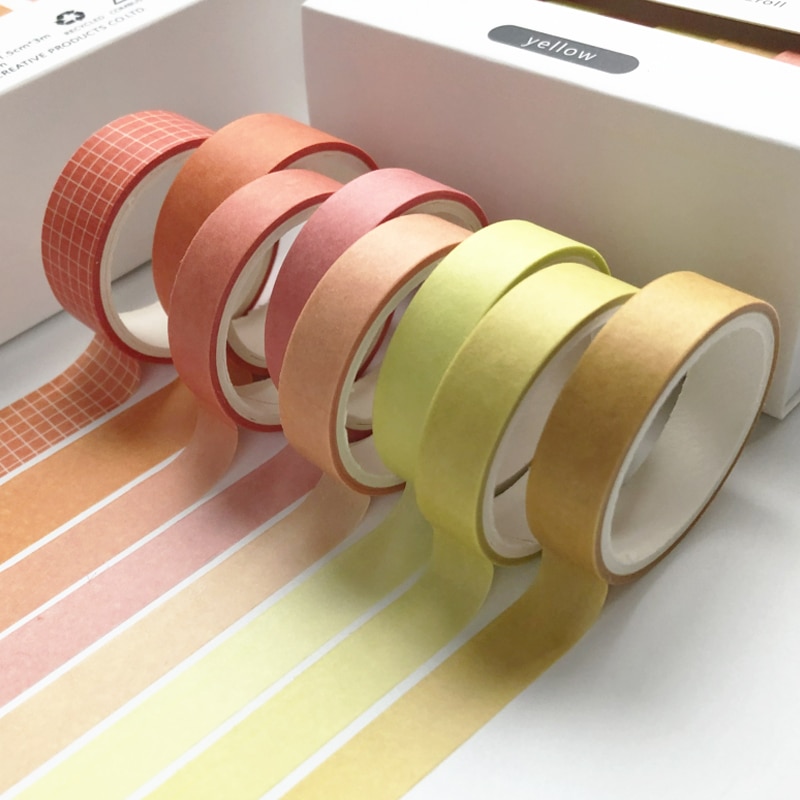 8 pieces/set of solid color decorative paper tape set DIY scrapbook cute stickers cute masking tape school supplies