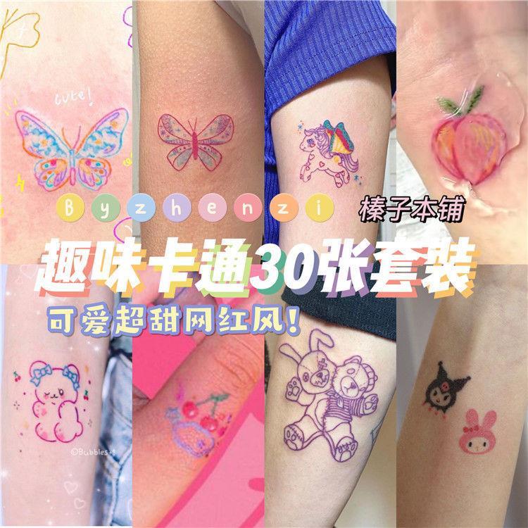 Set 32 hình xăm dán chống nước kiểu hoạt hình xinh xắn