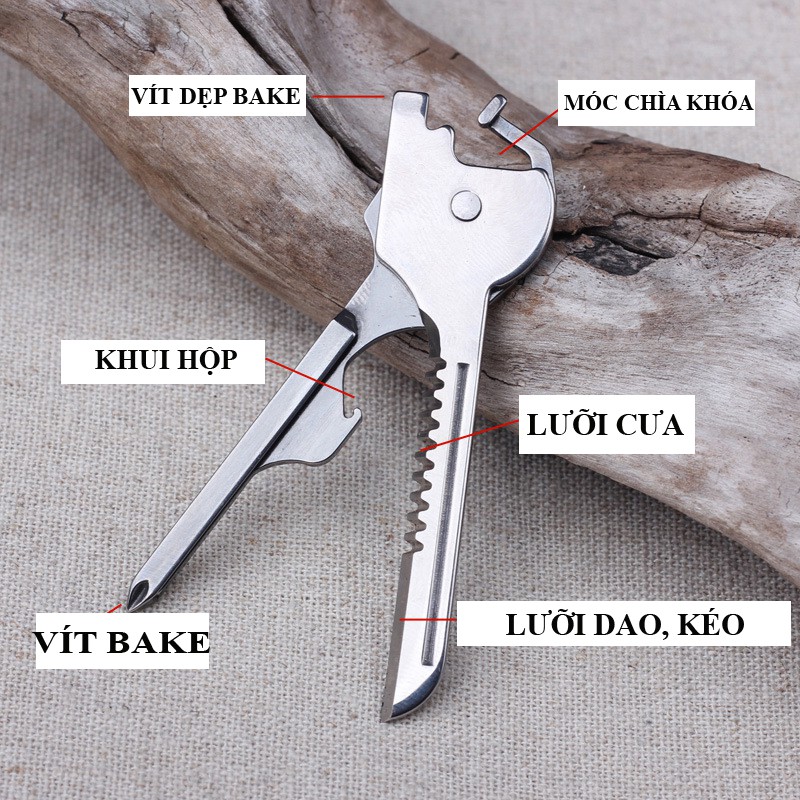 Móc Khóa Đa Năng Cute Anime Đi Phượt Edc Gọn Xe Máy 6 Trong 1 Huti Knife Mk6in1