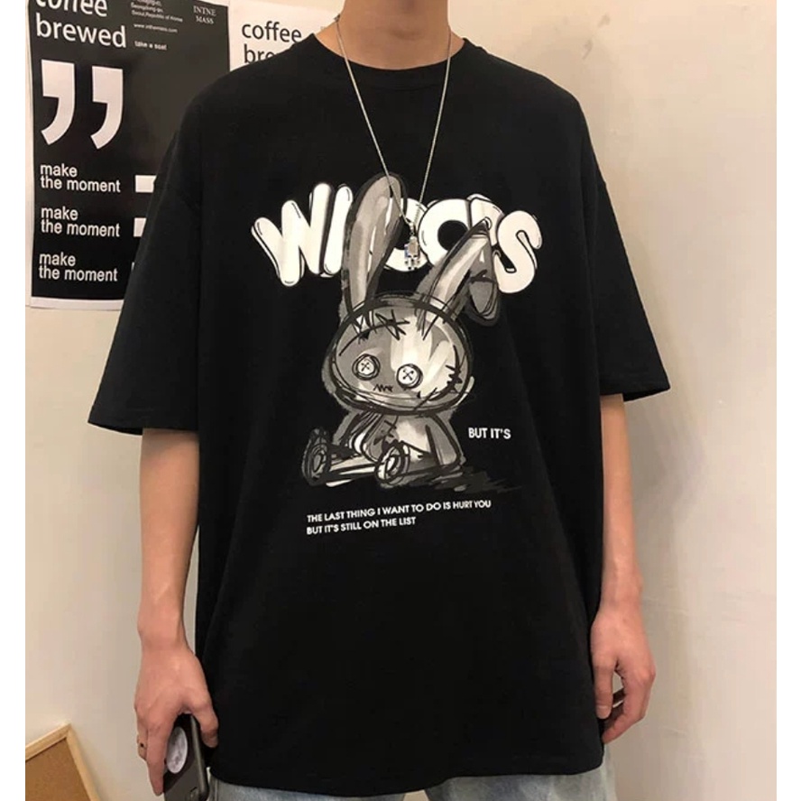Áo thun tay lỡ nam nữ MEANSTORE phông in hình 100% cotton vải mát form rộng phong cách Ulzzang - Gấu Woaps