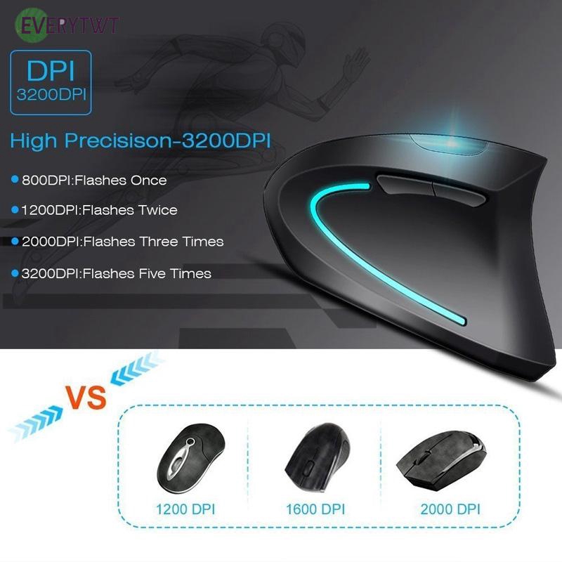 Usb Wired 6-button Vertical Ergonomic Optical Mouse 800-3200dpi For Laptop Pc #