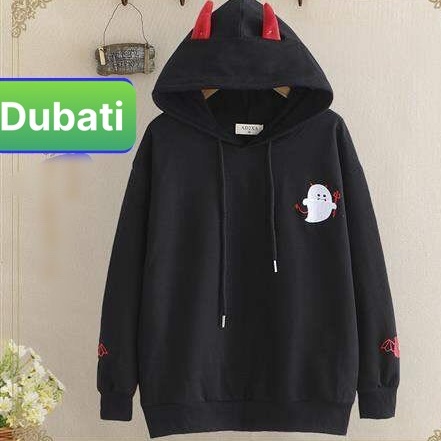 Áo Khoác Hoodie Nỉ Nam Nữ, Áo Hoodie From Rộng In Họa Tiết Ma Cute Đáng Yêu- DUBATI FASHION