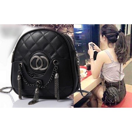 Túi xách dạo phố : Balo Con Ếch Full Đen