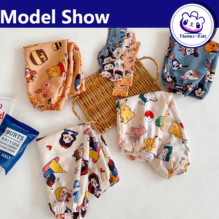 Quần Ngủ Dài Dáng Rộng In Họa Tiết Anpanman Dễ Thương Thời Trang Mùa Hè Cho Bé Trai 2-8 Tuổi