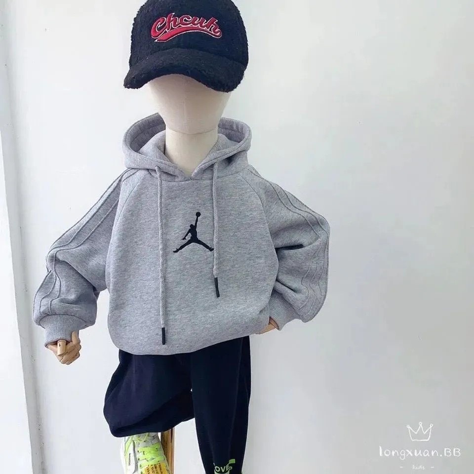 Áo Nỉ Hoodie Dài Tay Cho Bé Trai Và Bé Gái Chất Nỉ Bông Hình Bóng Rổ Ken Store