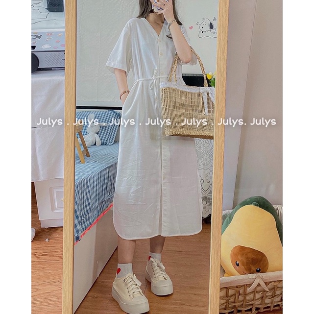 Váy linen suông Hàn 561 (ảnh thật shop chụp kèm video)