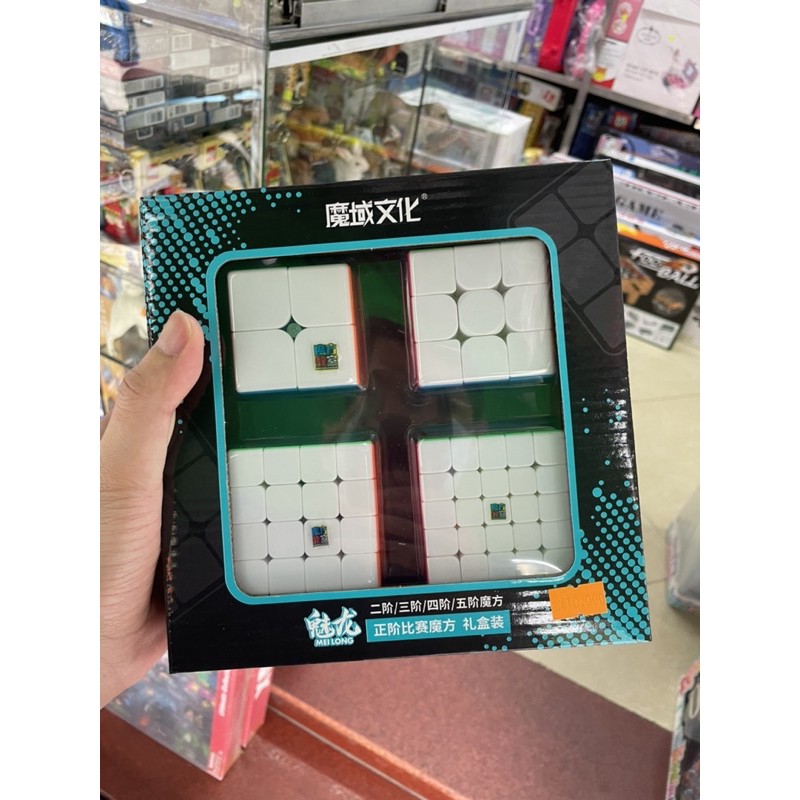 Đồ chơi Rubik Moyu Meilong có nam châm; combo 4 chiếc 2x2 3x3 4x4 5x5