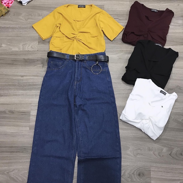 set quần bò ống rộng