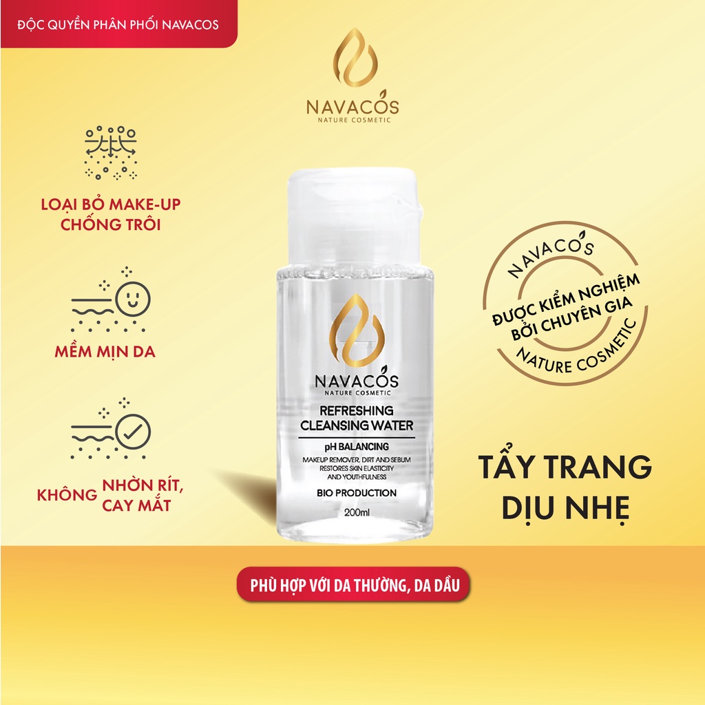 Nước tẩy trang Navacos Refreshing Cleansing Water 200ml