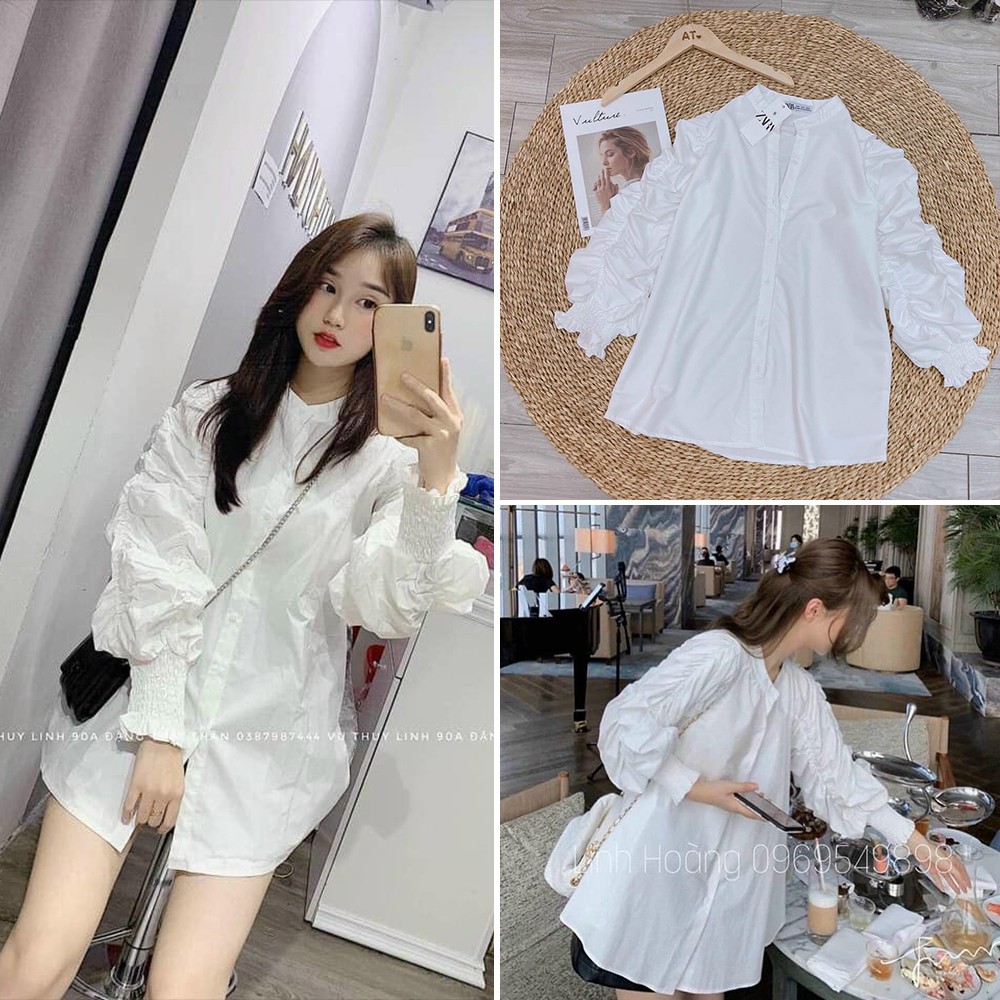 Sơ Mi Công Sở Nữ Chất Mát Không Nhăn, Sơ Mi Kiểu Nữ Cổ Tàu Đi Học OHO CLOTHING