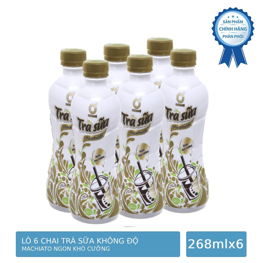 Lô 6 chai trà sữa Macchiato Không Độ 268ml
