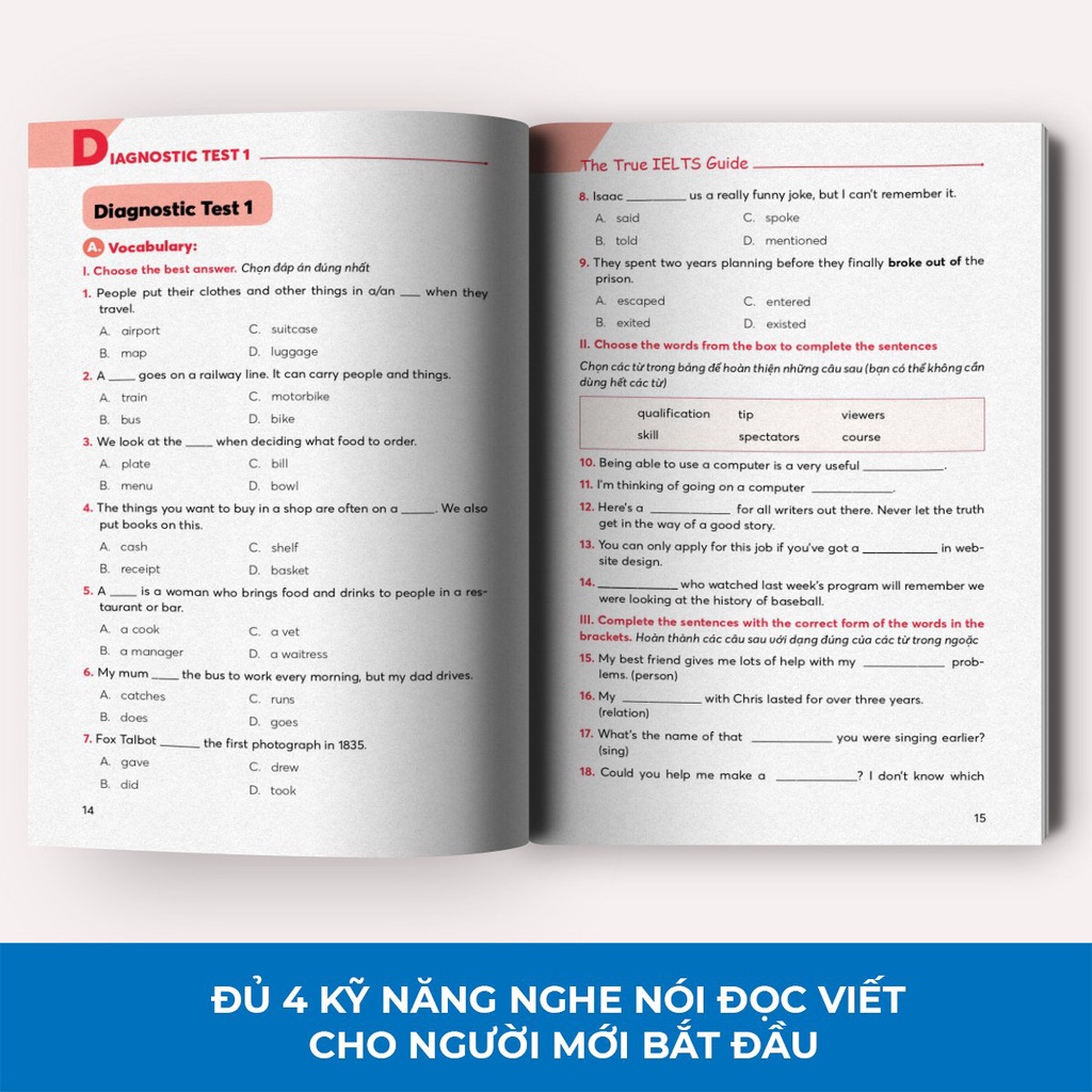 Sách - The True Ielts Guide - Cẩm nang hướng dẫn tự học IELTS chuẩn cho người mới bắt đầu - Tặng tài khoản học tập