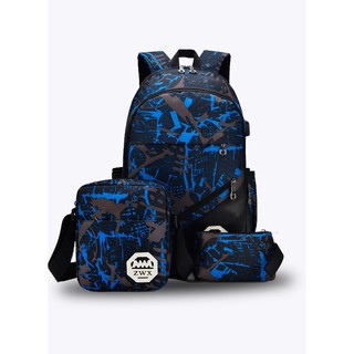 Combo 3 chiếc balo thời trang nam (DẠ QUANG + CHỐNG NƯỚC + CỔNG SẠC USB)