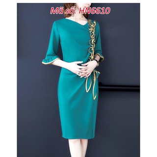 #HN6610 ĐẦM ÔM BODY CÔNG Ở CÁCH ĐIỆU PHỐI BÈO SANG TRỌNG CÁCH ĐIỆU CÓ SIZE LỚN XXX