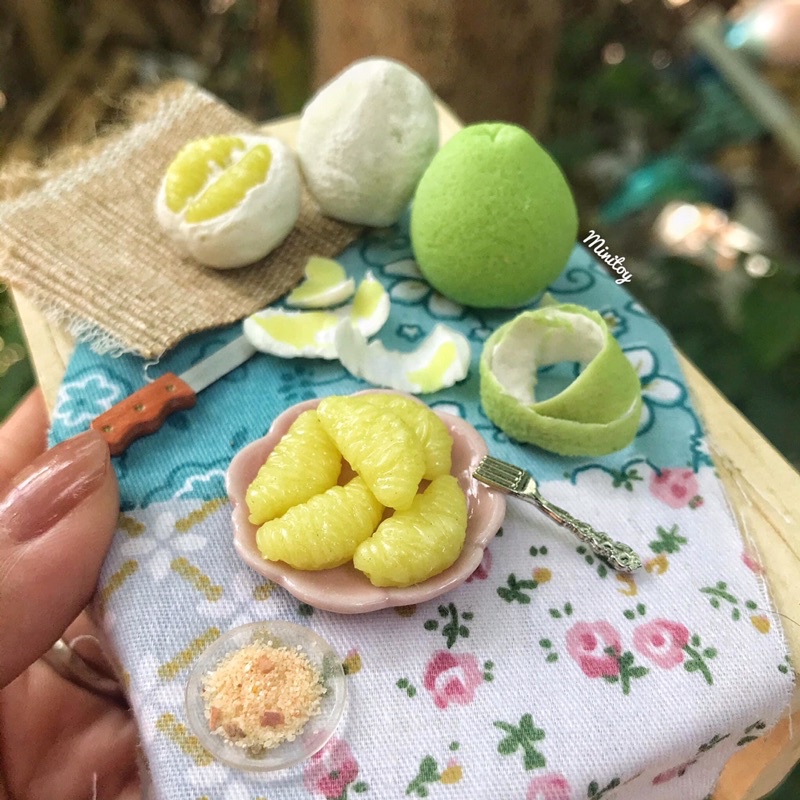 Bưởi thu nhỏ bằng đất sét