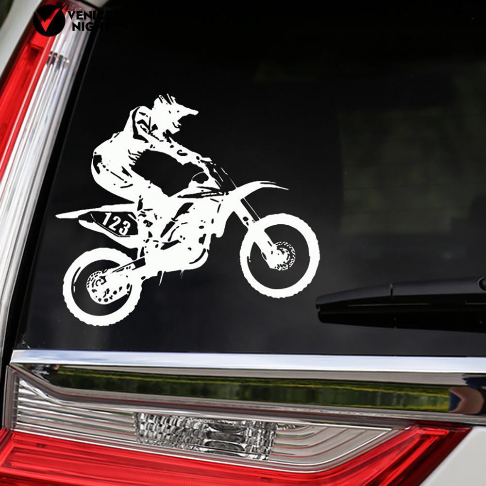 Decal họa tiết chiếc xe máy cá tính dùng dán trang trí xe ô tô/xe tải