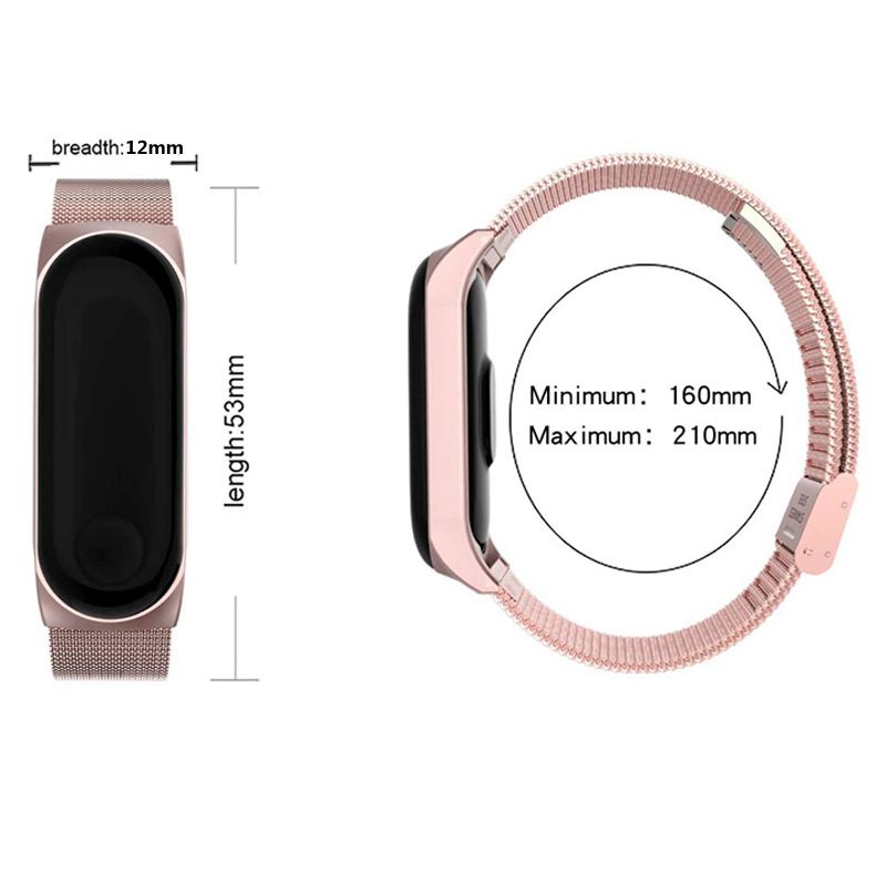 Dây Đeo Inox Milanese Cho Đồng Hồ Thông Minh Xiaomi mi Band 3 4 5 6 4 3