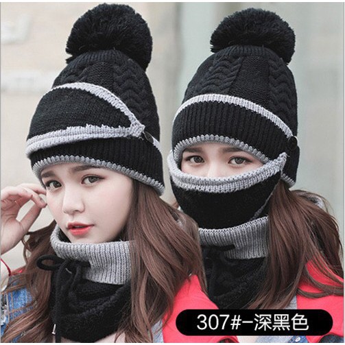 ❤️ SÉT NÓN LEN ❤️ Combo MŨ LEN + KHẨU TRANG VÀ khăn QUÀNG CỔ lót lông cao cấp cho Nam Nữ Hàn Quốc mùa đông