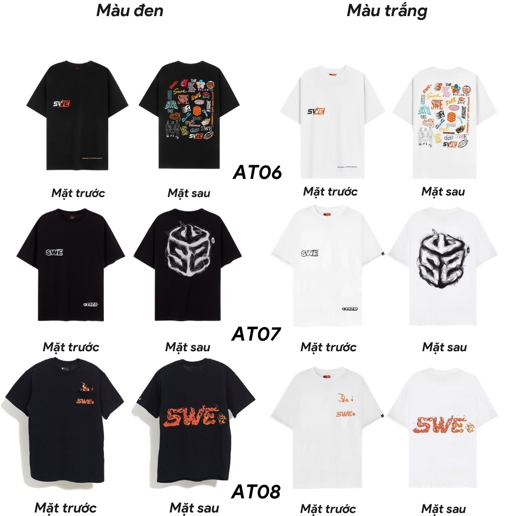[Xả Kho] Áo thun tay lỡ SWE form rộng Unisex nam nữ phong cách Ulzzang - Happy Style
