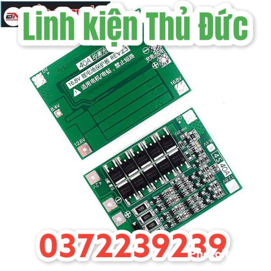 Lktd BN. Mạch 4S 14.4V - 40A Balance, sạc cân bằng và bảo vệ pin Li-ion 3.7V.