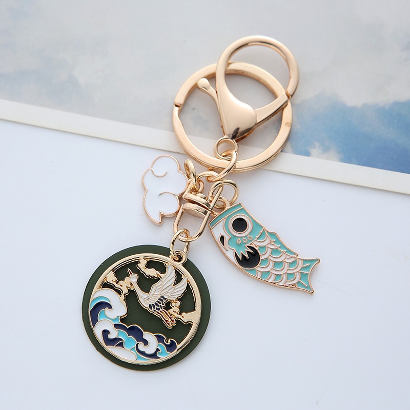 Móc Khóa Xe Hơi Hình Chú Thỏ Dễ Thương Phong Cách Trung Hoa