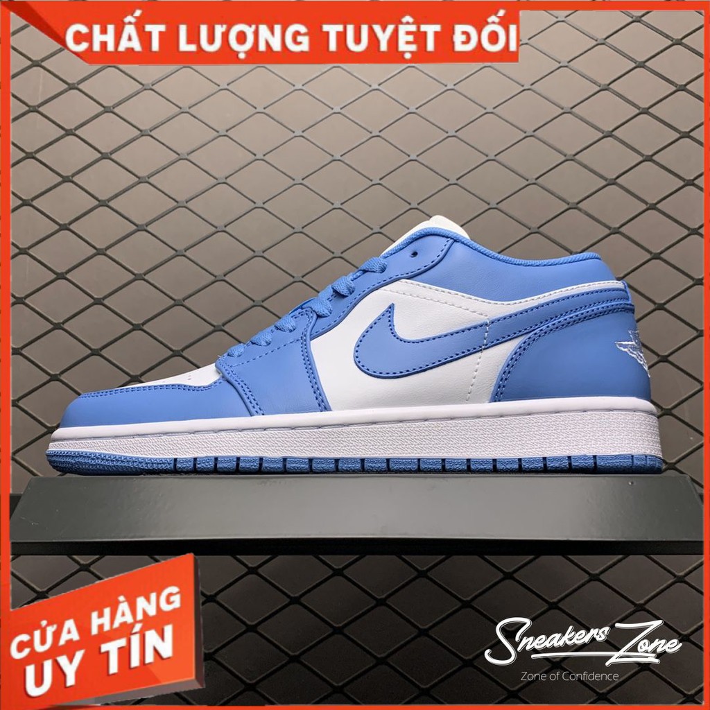 (FREESHIP+HỘP+QUÀ) Giày Thể Thao Sneakers AIR JORDAN 1 Low SB UNC thấp cổ màu xanh trắng cực đẹp cho cả nam và nữ