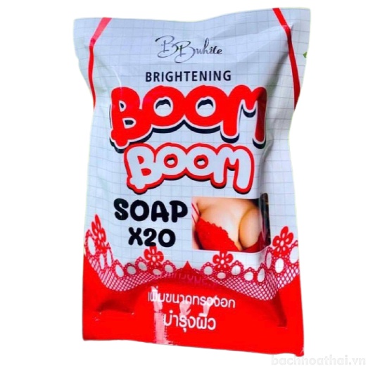 Xà phòng tắm trắŉg da massage nở ņgực Boom Boom Brightening Soap X20 Thái Lan