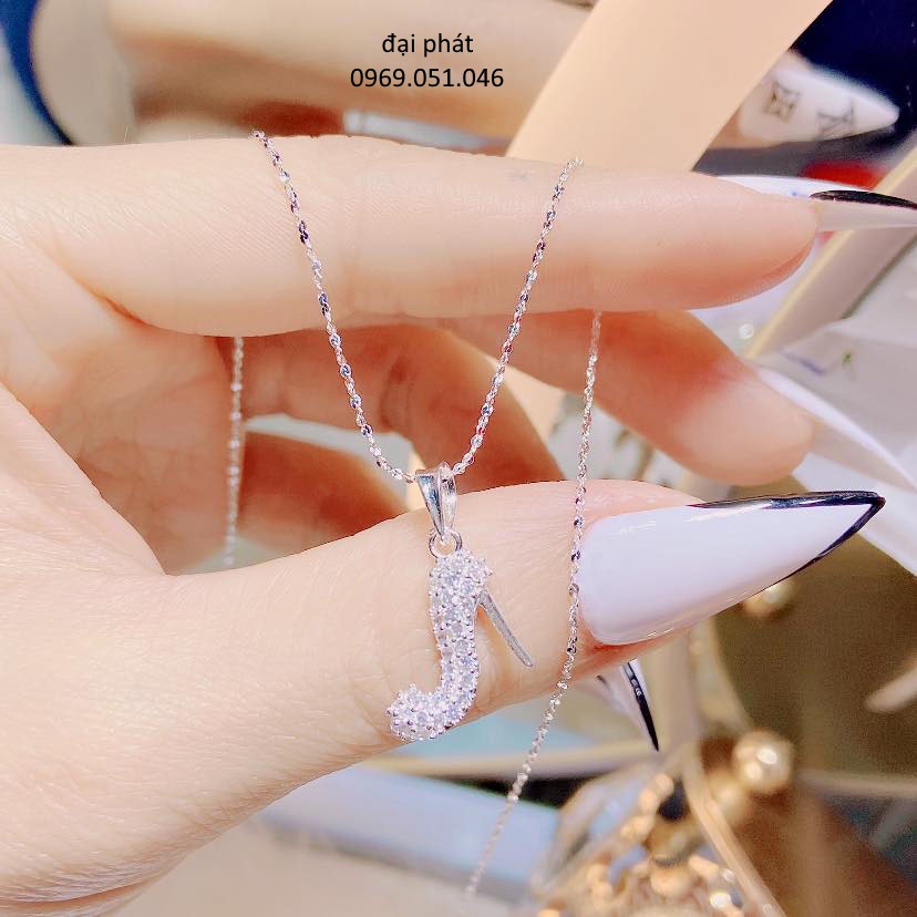 Dây chuyền bạc nữ mặt Donut đính đá , bạc 925 thời trang sang chảnh