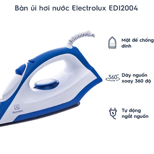Bàn ủi cầm tay ELECTROLUX EDI2004 bàn là quần áo khô có phun tia nước - chính hãng