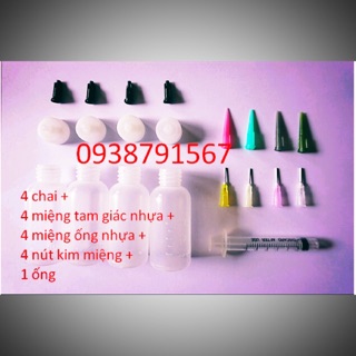 LỌ ĐỰNG MỰC VẼ HENNA + ĐẦU KIM VẼ NHIỀU SIZE