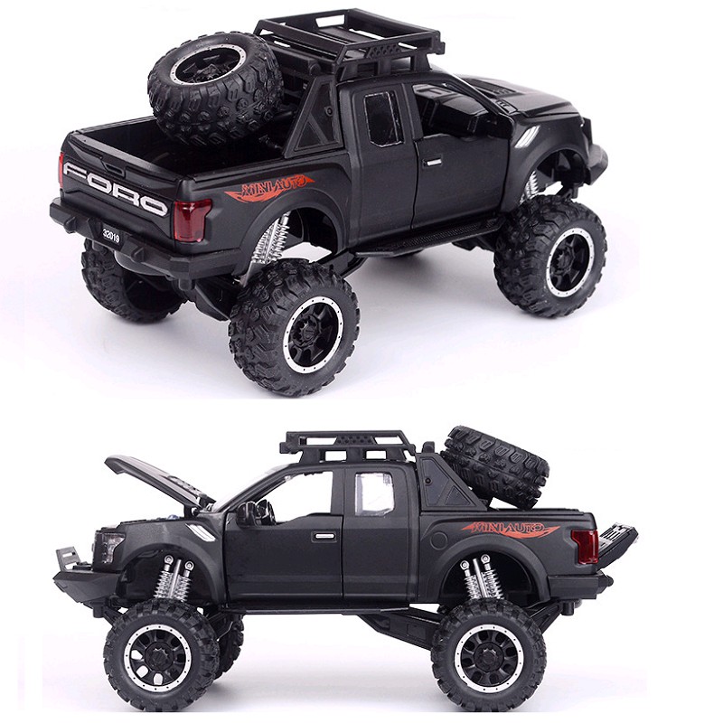 Mô hình xe bán tải Ford Offroad F150 tỉ lệ 1:32 xe ô tô đồ chơi trẻ em bằng hợp kim nhựa có âm thanh và đèn