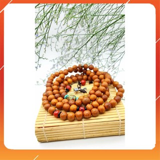 Chuỗi Bồ Đề Phật Nhãn Vàng,Phụ Kiện 13ly-14ly CHUỖI 108 GỖ