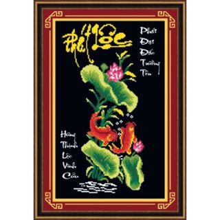 Tranh thêu chữ thập Phát Lộc Phát Tài 53403 (42x62) chưa thêu