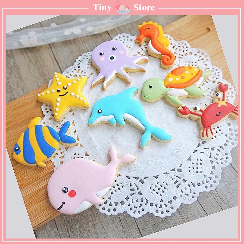 Khuôn Nhấn Bánh Quy 8 Hình, Khuôn Cutter Tạo Hình Bánh Cookies