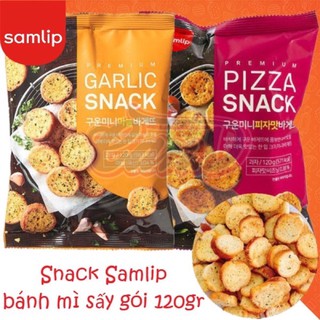 Snack Bánh Mỳ Sấy Samlip Vị Bơ Tỏi & Pizza 120gr