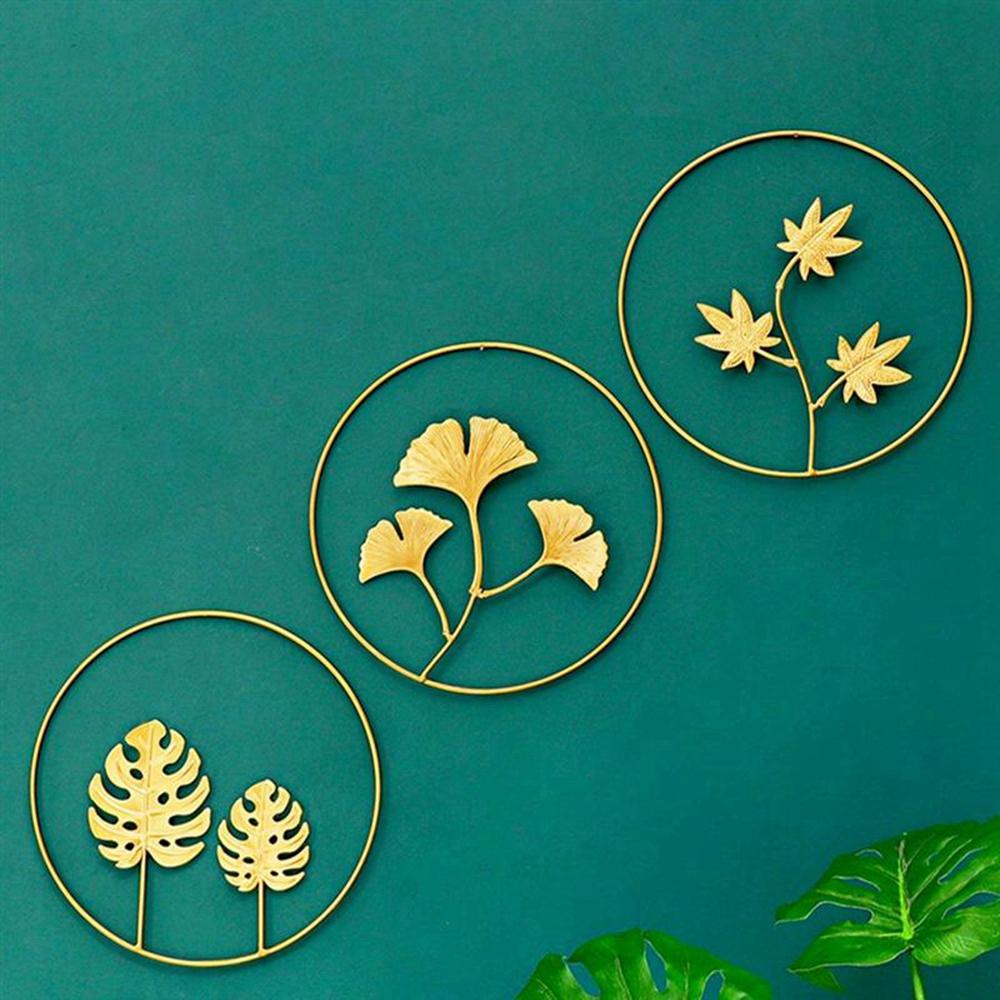 Phụ Kiện Treo Trang Trí Tường Xinh Xắn Chất Lượng|Lá Phong Treo Tường Hình Tròn Bằng Kim Loại Trang Trí Nhà Cửa