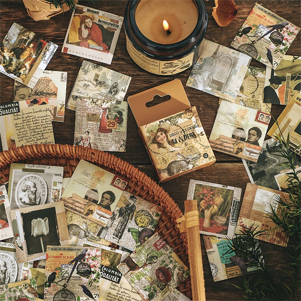 Bộ 46 miếng dán trang trí sổ tay nhật ký họa tiết dễ thương