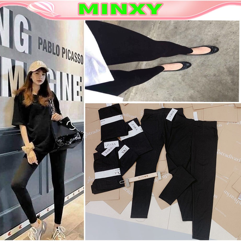 Quần legging nữ dài cottor co giãn mặc siêu tôn dáng  chân thon dài-Minxy Shop